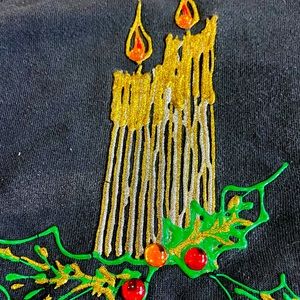 Vintage Black Sweatshirt with Candle Design